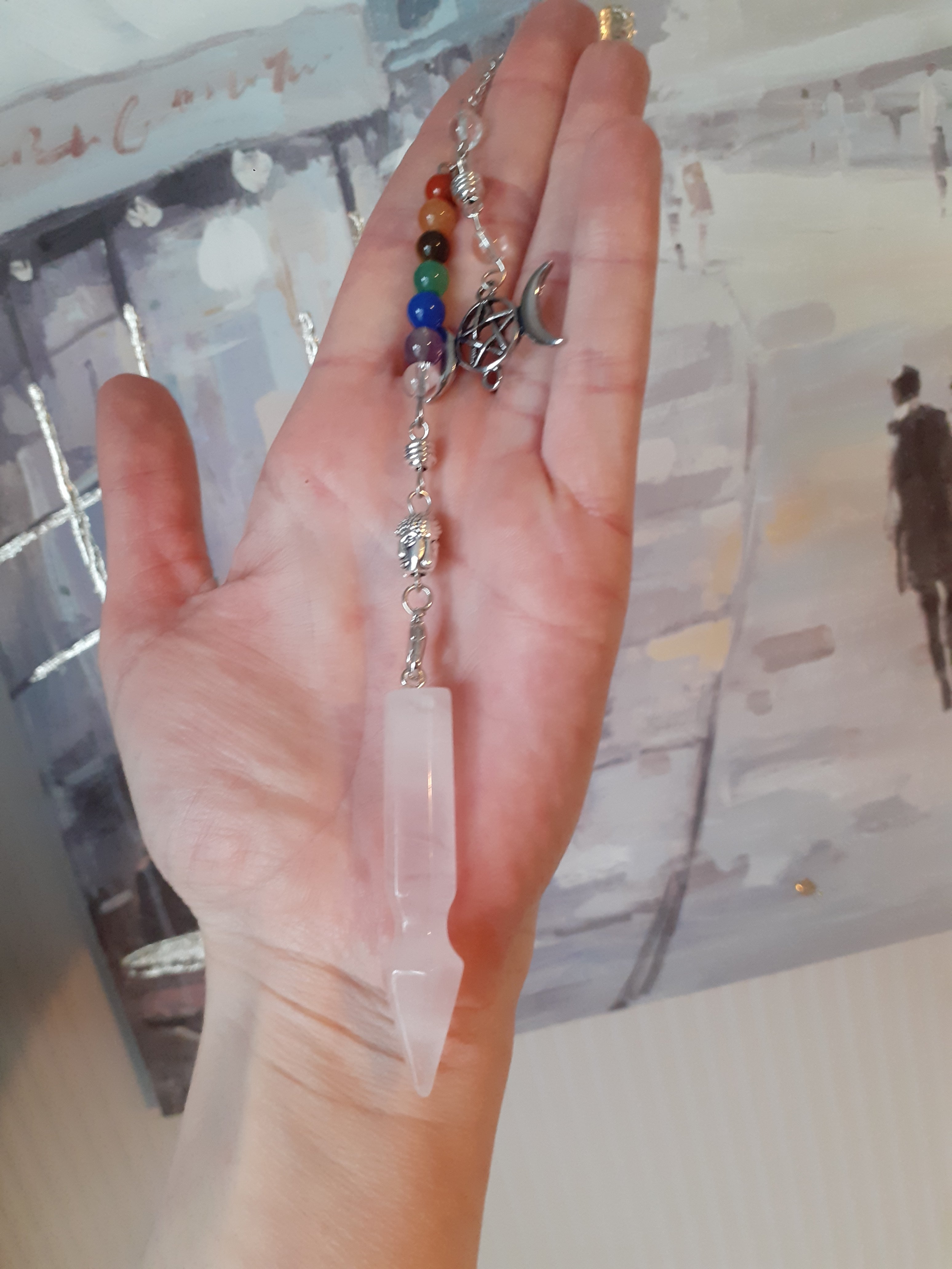 Rose quartz chakra pendulum deals
