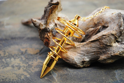 Copper Plated Brass Spiral Vortex Pendulum - The Crystal Healing Shop