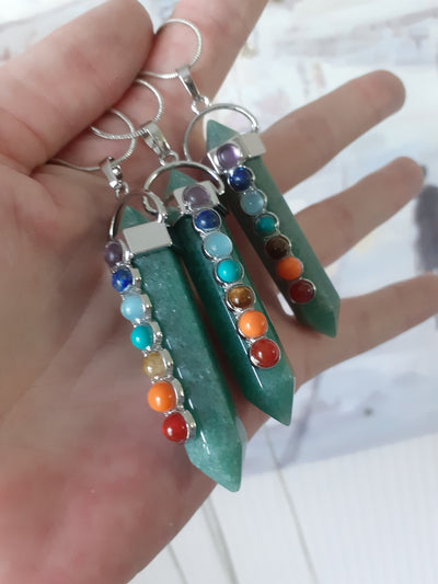 5pcs Green Crystal Bag Clasp Pendants Keychain Chakra Reiki Healing Amulet